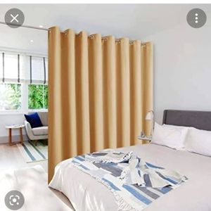 Room divider ceiling fitted pole and drapes. Drapes consist of 4 panels